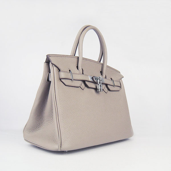 Replica Hermes Birkin 30CM Togo Leather Bag Grey 6088 On Sale - Click Image to Close